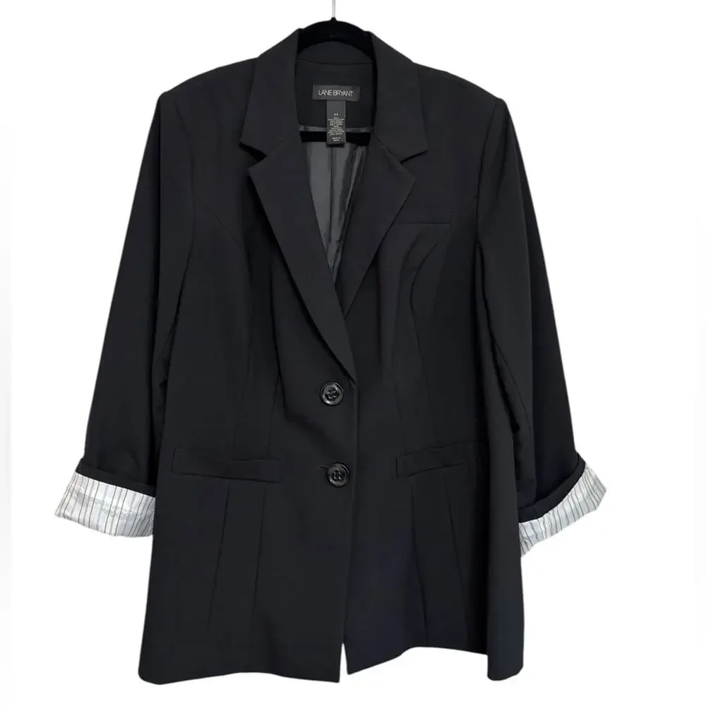 Lane Bryant Single Breasted Blazer in Black - Size 22